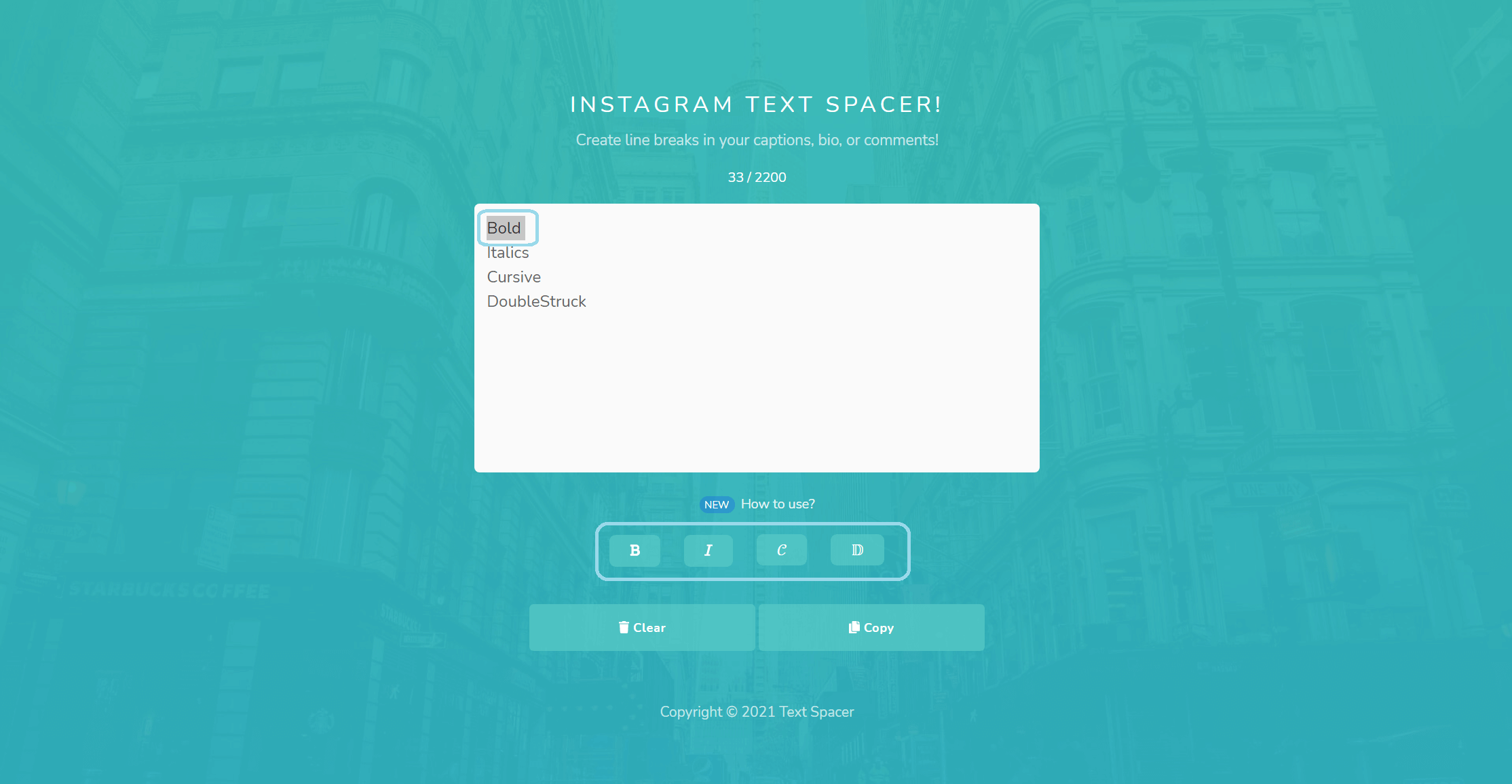 Font editing example