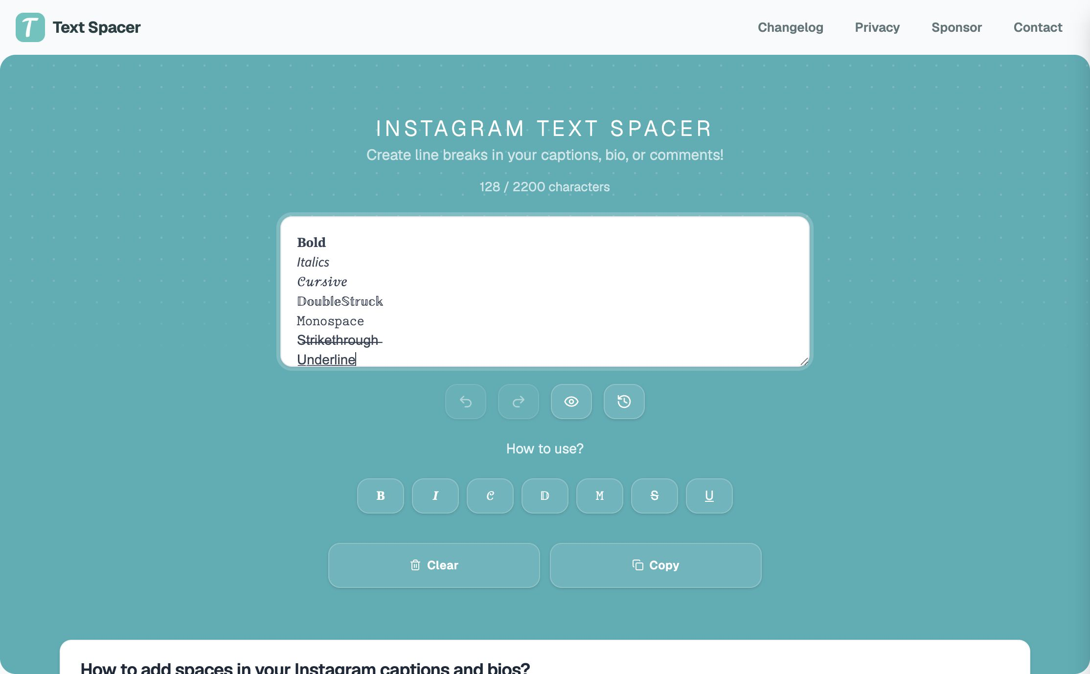 Font editing example 2